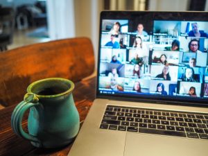 conference call on a laptop