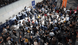 Image of people attending a trade show